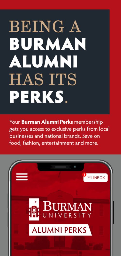 Register your Burman Alumni Perks Account